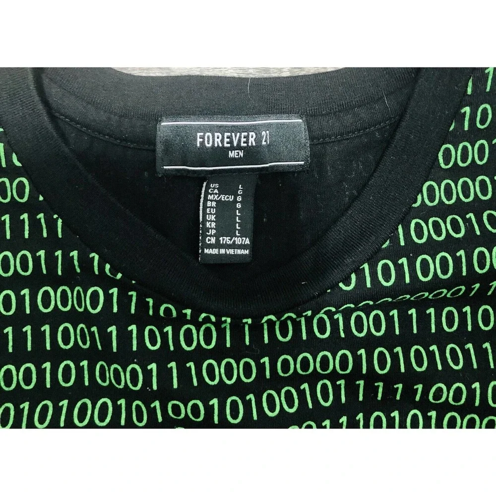 Forever 21 “Hysteria” T Shirt Mens Sz L Green & Black Boys Short Sleeve Tee E2 - Picture 4 of 5